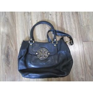 Tory Burch Bag Handbag Womens Black Amanda Hobo Pebbled Leather Tote Crossbody